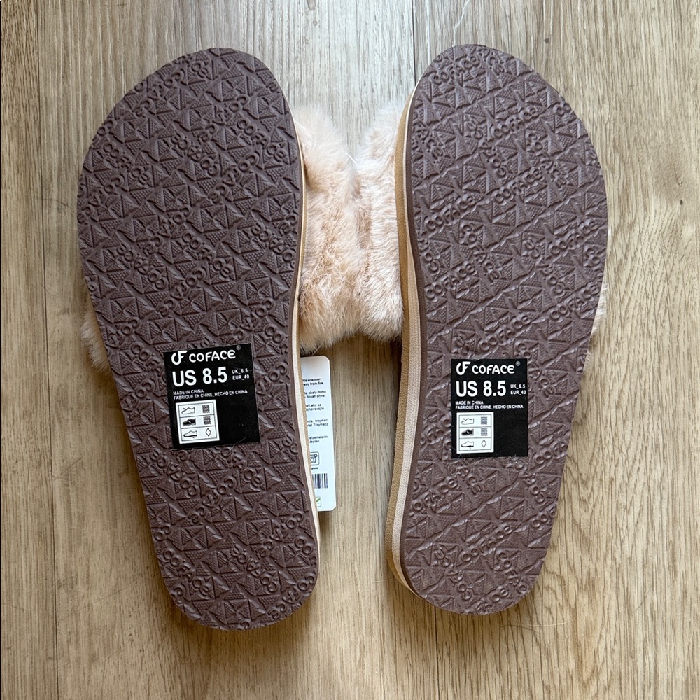 Coface Fluffy Beige Slippers - Picture 2 of 2